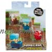 Minecraft Minecart Mini-Figure Zombie Pigman, Diamond Steve, And Mooshroom 3-Pack   564910348